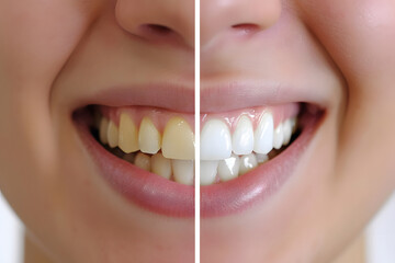 Strahlendes Lächeln: Vorher und nachher einer professionellen Zahnreinigung