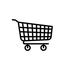 Empty supermarket shopping cart graphic design. Shopping online symbol