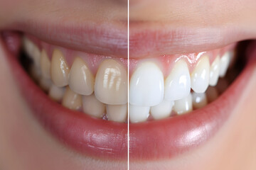Strahlendes Lächeln: Vorher und nachher einer professionellen Zahnreinigung