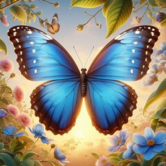 beautiful blue morpho butterfly