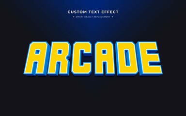 Yellow Blue Arcade 3D Text Style Effect