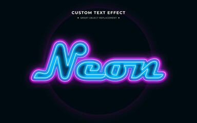 Fototapeta na wymiar Blue Tube Neon Text Effect 2