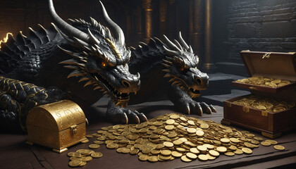 Sleeping Dragon Guards Vault of Treasure in Game Design