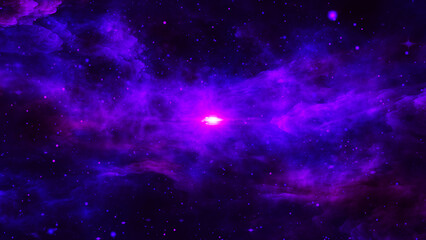 Space background. Flight in space with simulation of galaxies and nebulae. Stunning galaxy. Night sky with stars and nebula. 3D rendering.