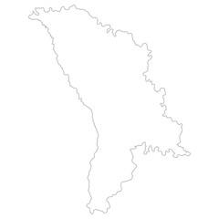 Moldova map. Map of Moldova in white color