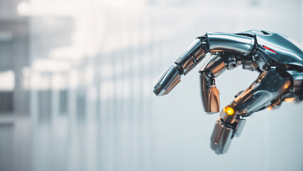 Photo created by Artificial Intelligence of a robot hand.