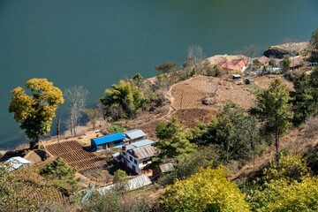 High Angle view of Kulekhani Lake