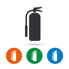 Fire extinguisher vector icon. Fire extinguisher symbol