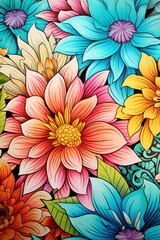 A colored illustration featuring a flower background.