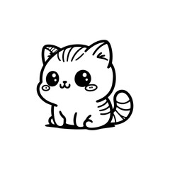 Cat Hand draw Cute Animal Icon