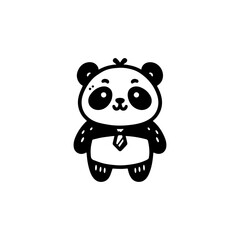 Obraz premium Panda Hand draw Cute Animal Icon