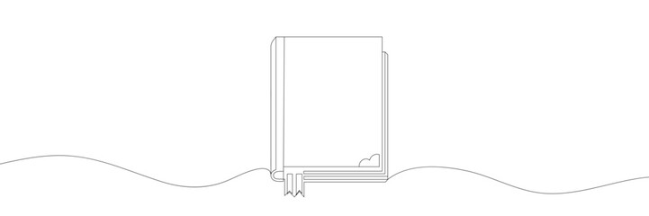 book, one line drawing, isolated, vector