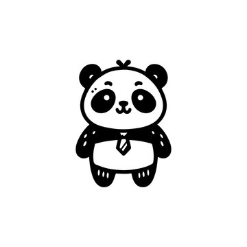 Panda Hand draw Cute Animal Icon