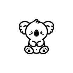 Naklejka premium Koala Hand draw Cute Animal Icon