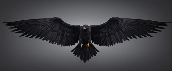 Naklejka premium Dark feathers alone on clear backdrop - Innovative technology