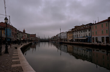 Cesenatico, Porto-Canale on a cold winter day.