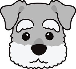 Simple and cute illustration of Miniature Schnauzer head