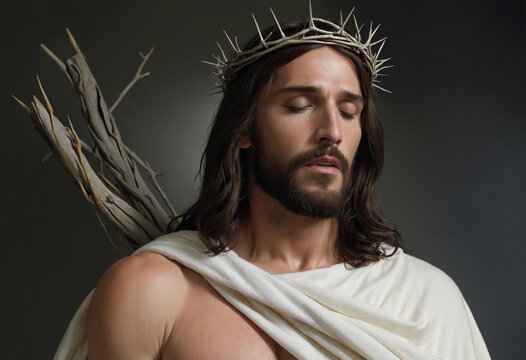 Realistic image of Jesus Christ wearing a crown of thorns