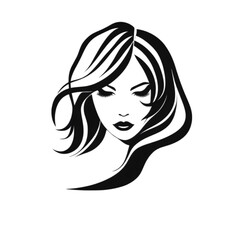 Hair Salon Logo On A Transparent Background Illustration Art Generative AI.