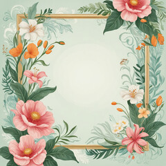 Fototapeta premium Underwater Flowers Frame on Transparent Background