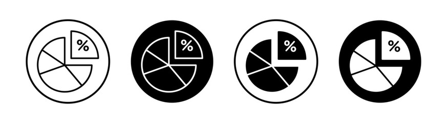 Market share flat line icon set. Market share Thin line illustration vector - obrazy, fototapety, plakaty