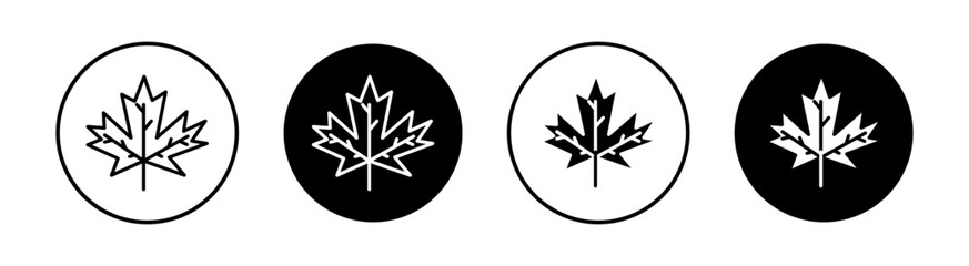 Maple leaf flat line icon set. Maple leaf Thin line illustration vector