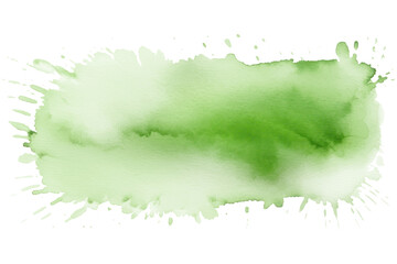Set of abstract green watercolor water splash on a white background. Vector watercolour texture in salad color. Ink paint brush stain. Green splatters spot. Watercolor pastel splash
