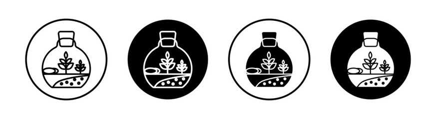 Terrarium flat line icon set. Terrarium Thin line illustration vector
