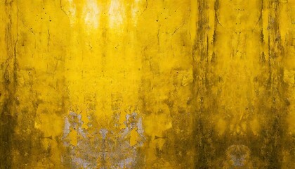 Abstract yellow dirty concrete wall. Bright grunge texture