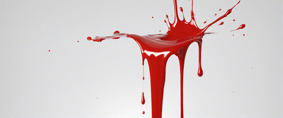 Spattered blood or red paint on white backdrop with alpha channel for easy removal