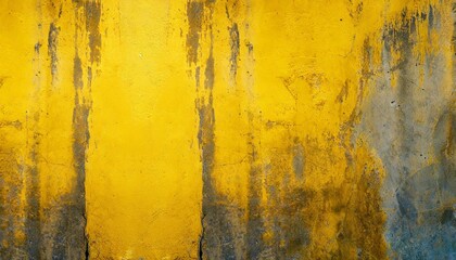 Abstract yellow dirty concrete wall. Bright grunge texture