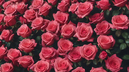 Obraz premium Pink and white tulips bloom in a garden filled with love and beauty, surrounded by nature's vibrant colors