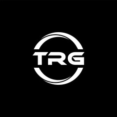 TRG letter logo design with black background in illustrator, cube logo, vector logo, modern alphabet font overlap style. calligraphy designs for logo, Poster, Invitation, etc.