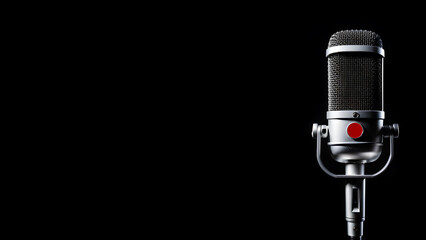 mic isolated on a solid black background