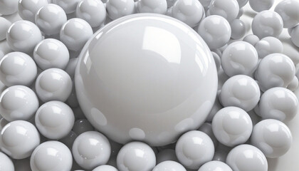 Gleaming 3D ivory orbs backdrop