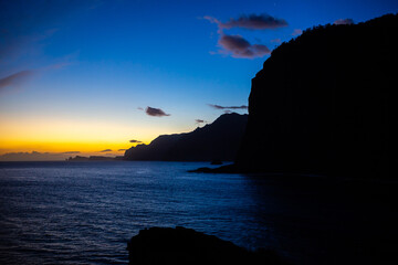 Dawn on Guindaste viewpoint - Madeira, Portugal 