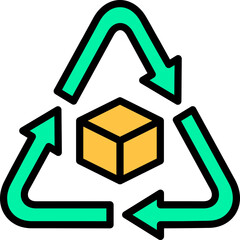 Fabric properties coloured and colorful icon - recycling