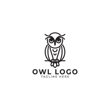 simple and modern owl logo illustration for company, business, community, team, etc
