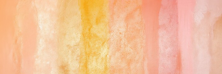 Fototapeta premium Abstract background with soft peach gradient and shining golden glittering shimer. Texture backdrop with copy space. Pink, orange and coral colors