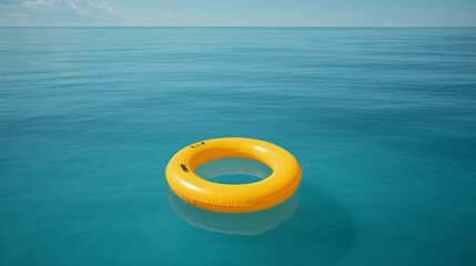 Yellow inflatable ring