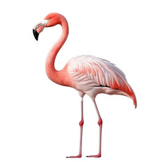 Obraz premium A flamingo bird isolated on transparent background.
