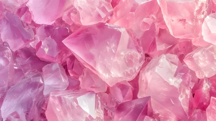 Foto op Plexiglas Vivid rose quartz gemstone texture background © Oksana
