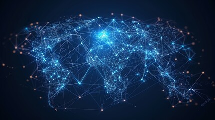 Data transfer and cyber technology, Communication technology Concept. European Global network and connectivity, European Map, Abstract Background.