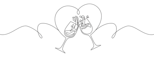 wine glass line art style vector eps 10