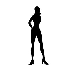 Fototapeta premium Black silhouette of a woman