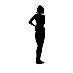 Fototapeta na wymiar Black silhouette of a woman