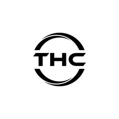 THC letter logo design with white background in illustrator, cube logo, vector logo, modern alphabet font overlap style. calligraphy designs for logo, Poster, Invitation, etc.