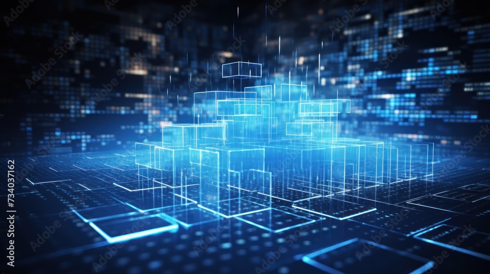 Canvas Prints information and data in the it industry background