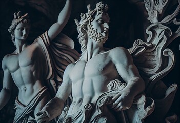 Caserta Palace statues. Generative AI - obrazy, fototapety, plakaty
