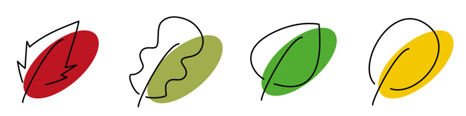 Leaf linear icon. Set of black linear leaf icons isolated